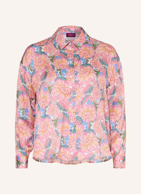 Rich & Royal Hemdbluse aus Satin ROSA / GRÜN / HELLBLAU