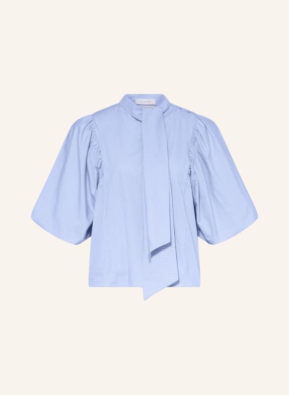 Rich & Royal Blouse met 3/4-mouwen en afneembare strik LICHTBLAUW / WIT