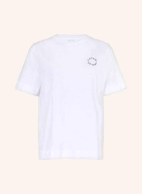 Rich & Royal Tričko s ozdobnými kameny BÍLÁ / TMAVĚ ORANŽOVÁ / MODRÁ