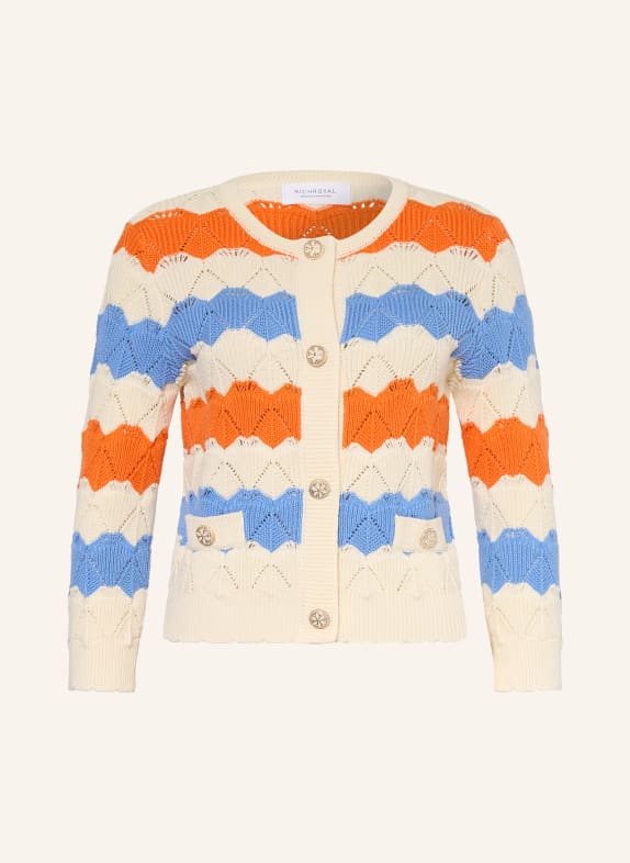Rich & Royal cardigan CRÈME / ORANGE / BLEU