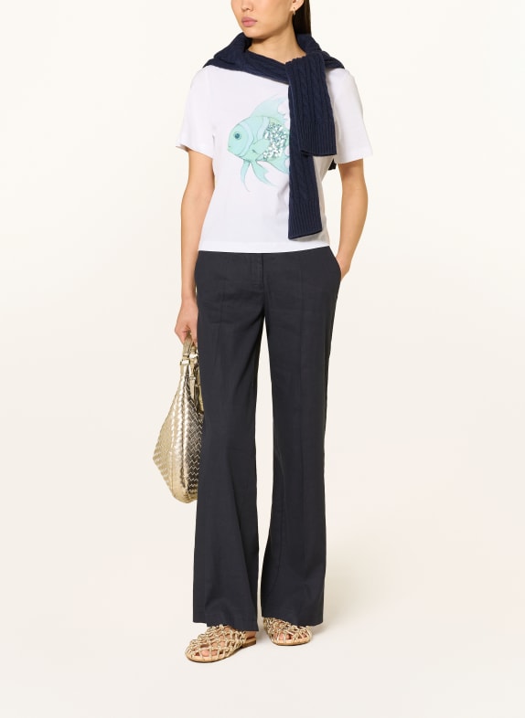 Rich & Royal T-shirt met pailletten WIT / TURQUOISE
