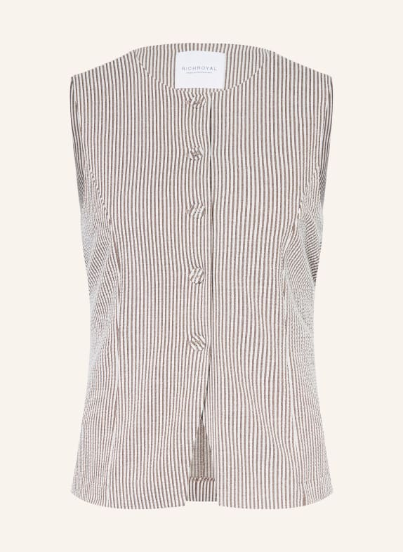 Rich & Royal Jersey blazer vest BROWN / ECRU