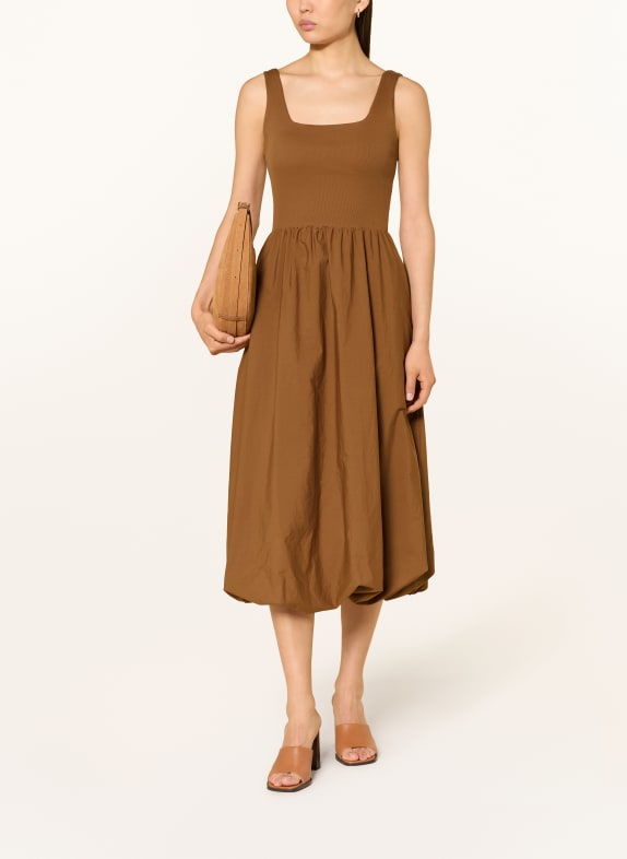 Rich & Royal Kleid im Materialmix BRAUN
