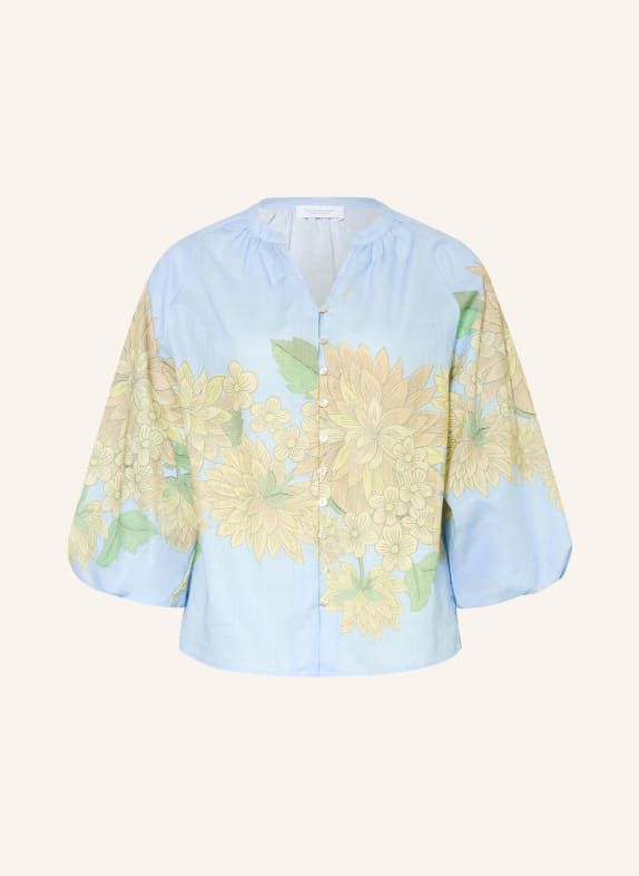 Rich & Royal Bluse mit 3/4-Arm HELLBLAU / HELLORANGE / HELLGRÜN