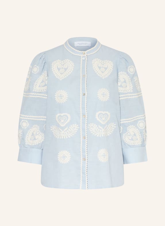 Rich & Royal Bluse mit 3/4-Arm HELLBLAU / WEISS