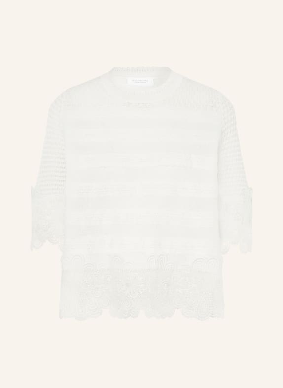 Rich & Royal T-shirt en maille avec dentelle BLANC