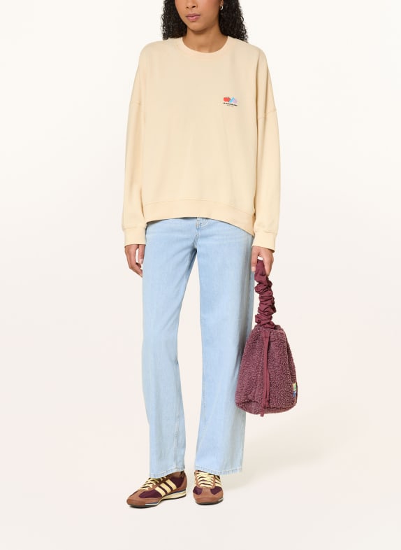 American Vintage Sweatshirt ATUBAY CRÈME / PAARS / ROOD