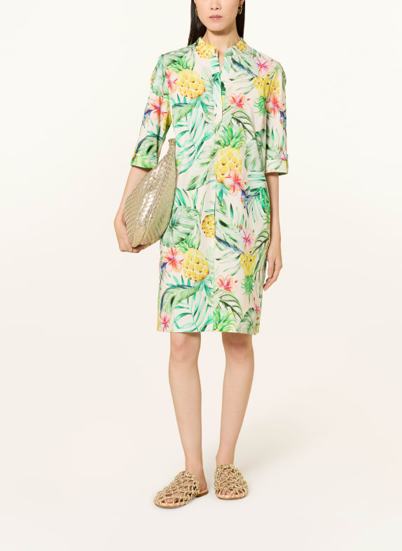 ROBE LÉGÈRE Kleid mit 3/4-Arm GRÜN / ECRU / GELB