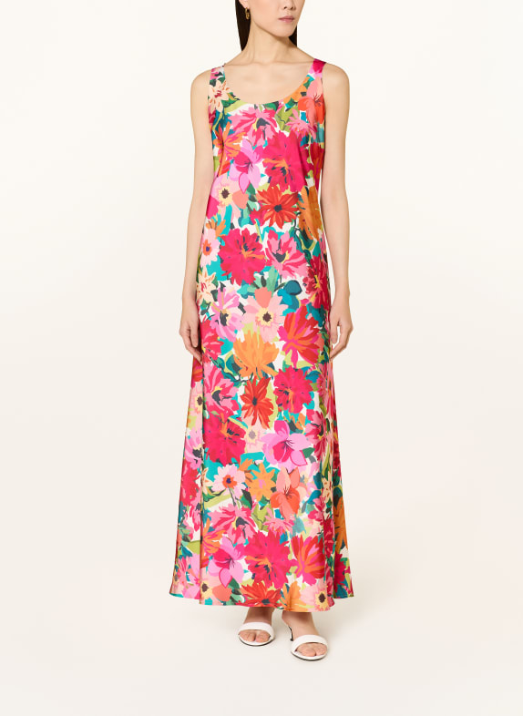 ROBE LÉGÈRE Satinkleid PINK / DUNKELORANGE / PETROL