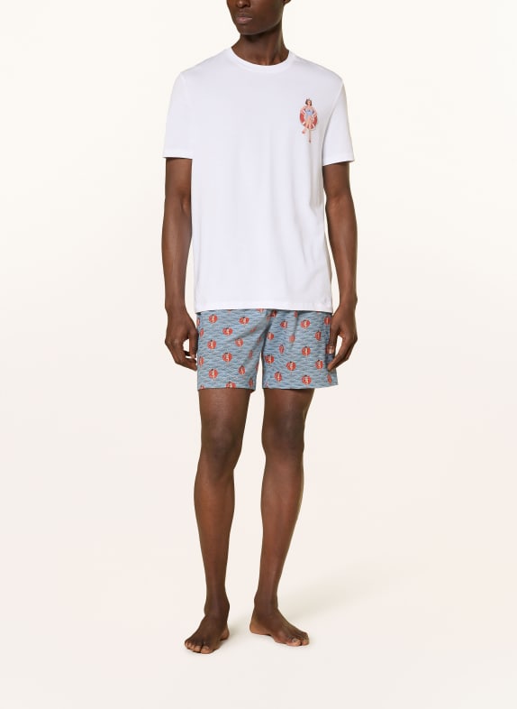 mey Sovshorts serie WAVE SWING BLÅ / RÖD