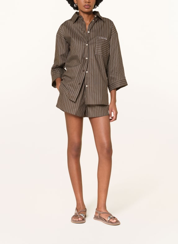 by Aylin Koenig Shorts AVI DUNKELBRAUN / COGNAC / WEISS