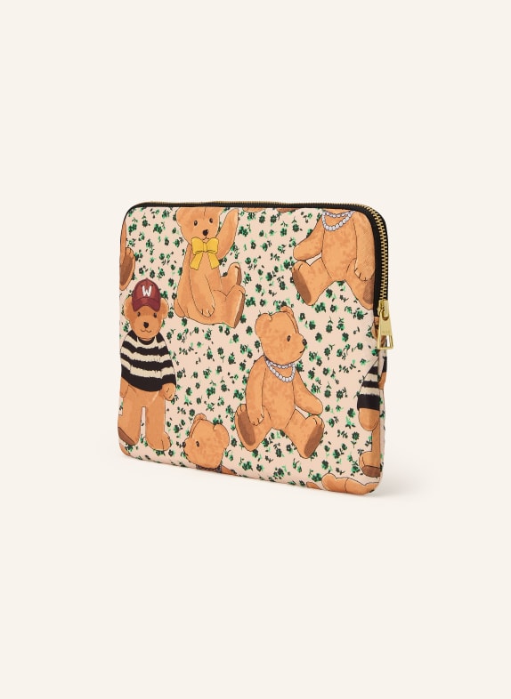 WOUF Laptophoes CUTE LICHTBRUIN / GOUD / GROEN