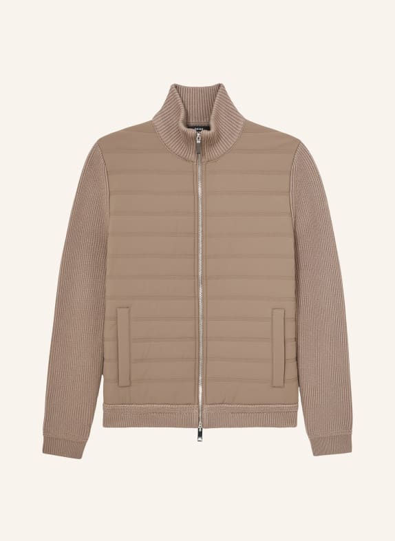 REISS Gewatteerde jas in verschillende materialen TAUPE
