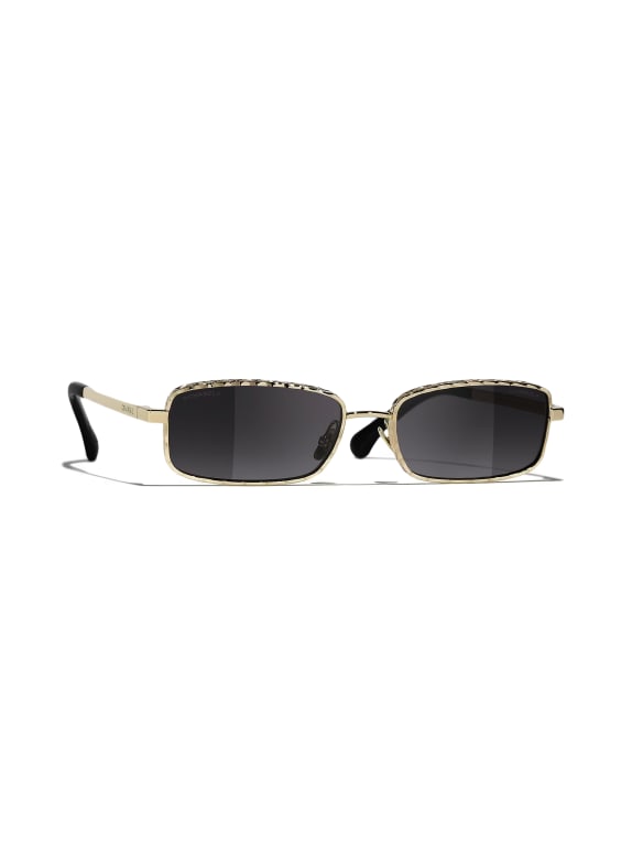 CHANEL Rechteckige Sonnenbrille GOLD/ GRAU VERLAUF