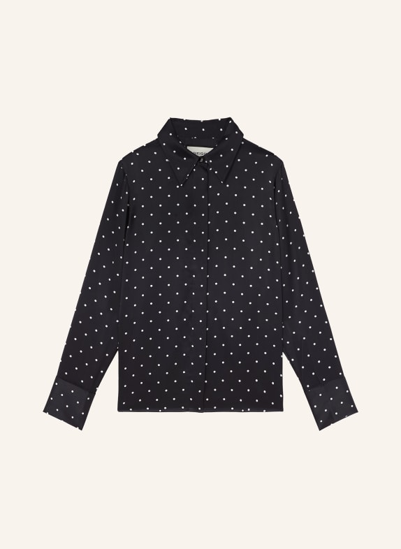 REISS Bluzka AMEIRA z jedwabiu GRANATOWY / BIAŁY