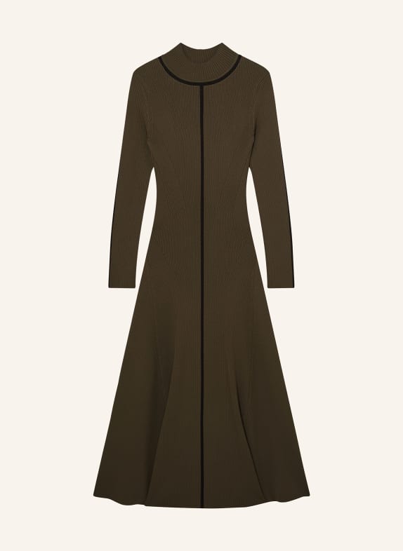 REISS Pletené šaty POLLY KHAKI / ČERNÁ