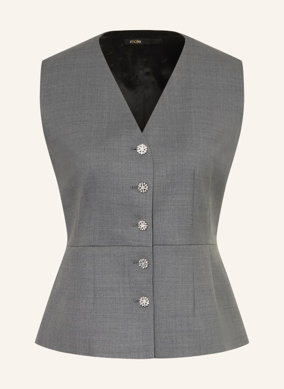 maje Blazerweste mit Schmucksteinen GRAU