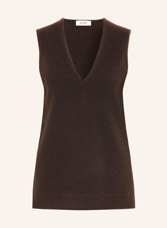 COS sleeveless sweater DARK BROWN