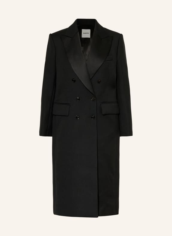 SANDRO Płaszcz typu blezer z mieszanki materiałów CZARNY