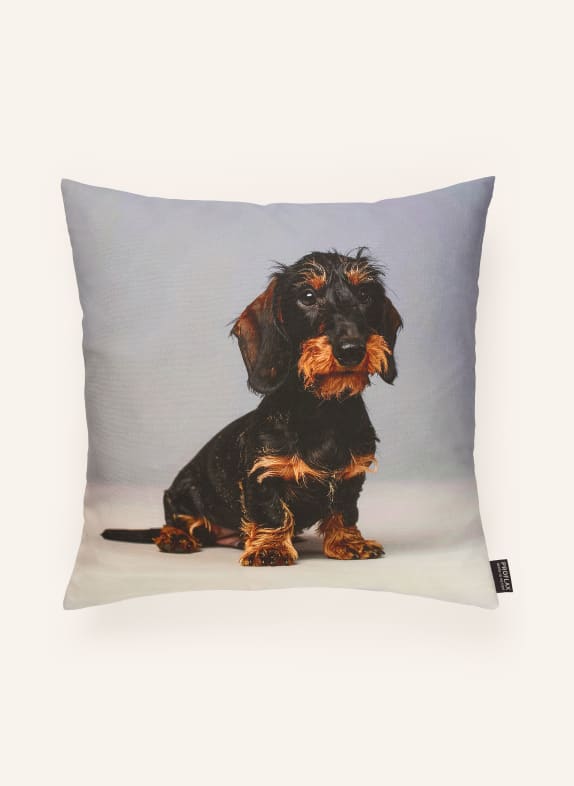 PROFLAX Dekokissenhülle BODO GRAU / COGNAC / SCHWARZ