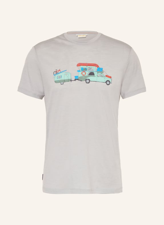 icebreaker Koszulka MERINO 150 TECH LITE JASNOCZARY / POMARAŃCZOWY / JASNOZIELONY