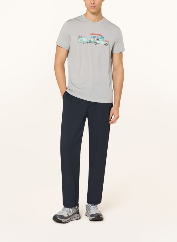 icebreaker T-shirt MERINO 150 TECH LITE LICHTGRIJS / ORANJE / LICHTGROEN