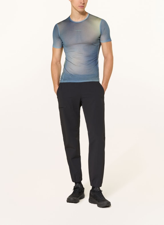 icebreaker Tricou MERINOMIX 75 COOL-LITE™ FEATHERLIGHT™ ALBASTRU / GALBEN DESCHIS