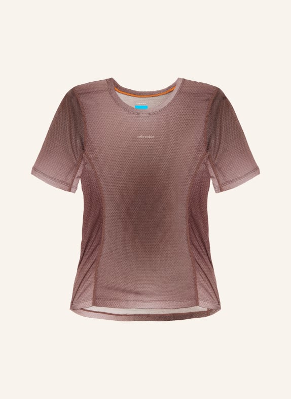 icebreaker Koszulka funkcyjna MERINO 75 COOL-LITE™ FEATHERL BRĄZOWY / KREMOWY