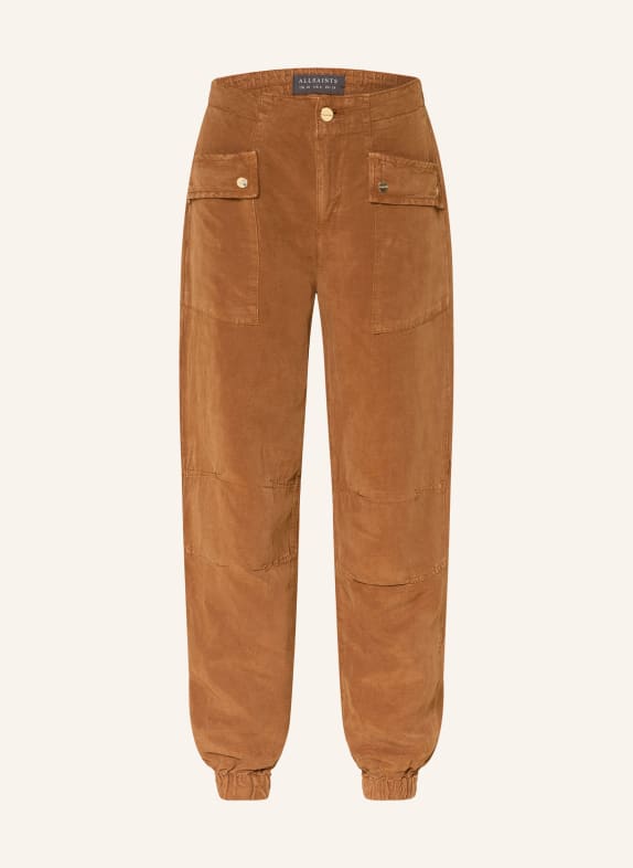 ALLSAINTS VAL cargo pants with drawstring COGNAC / GOLD