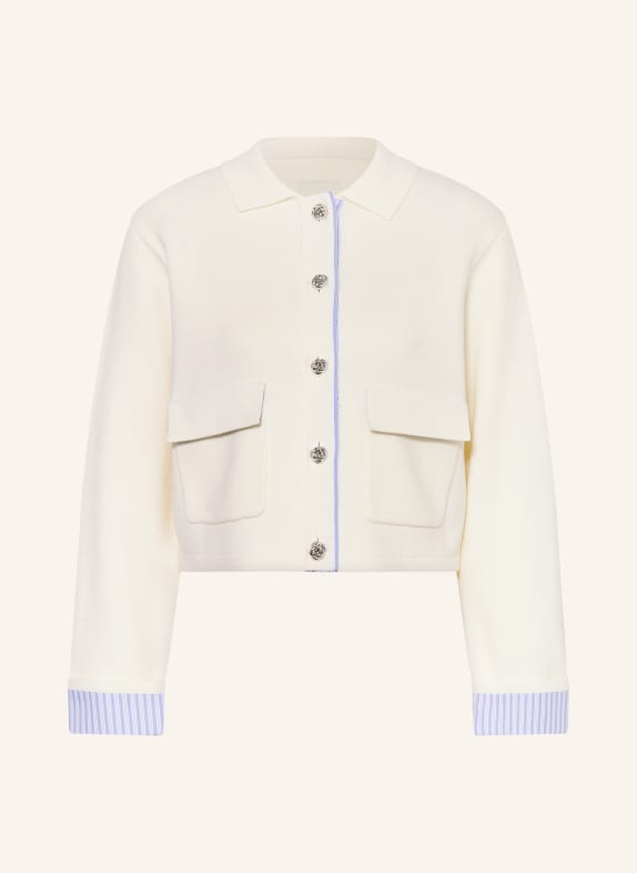 SANDRO Strickjacke ECRU / HELLBLAU