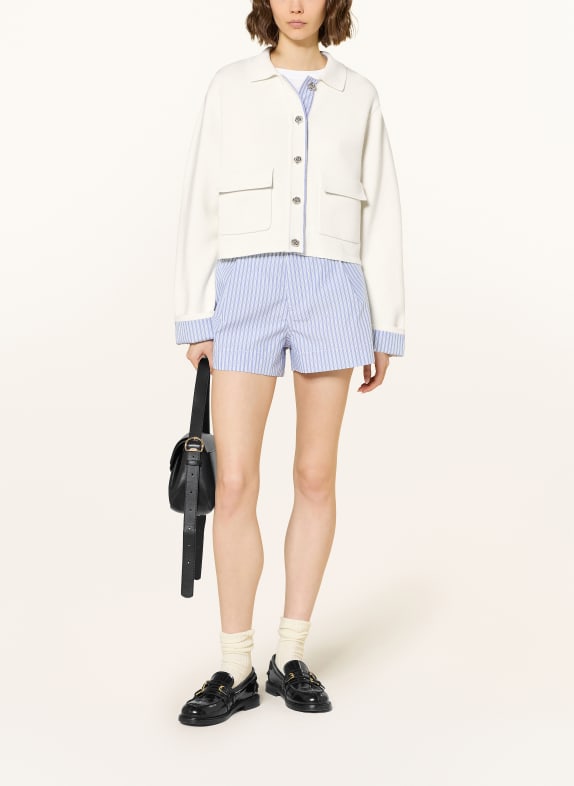 SANDRO Strickjacke ECRU / HELLBLAU