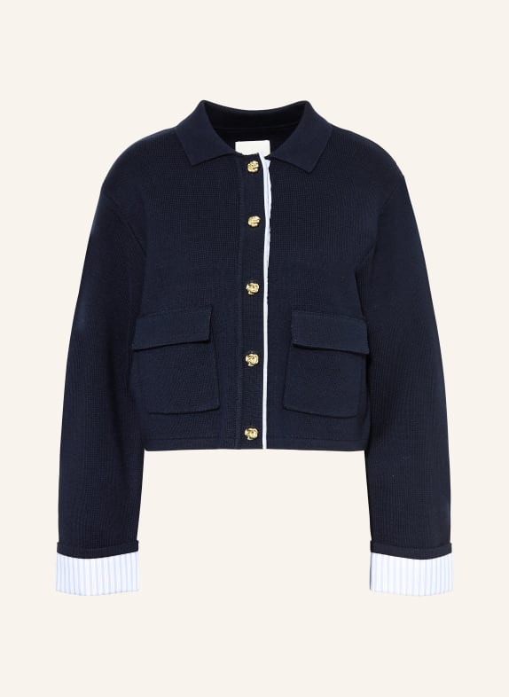 SANDRO Strickjacke DUNKELBLAU / HELLBLAU / WEISS