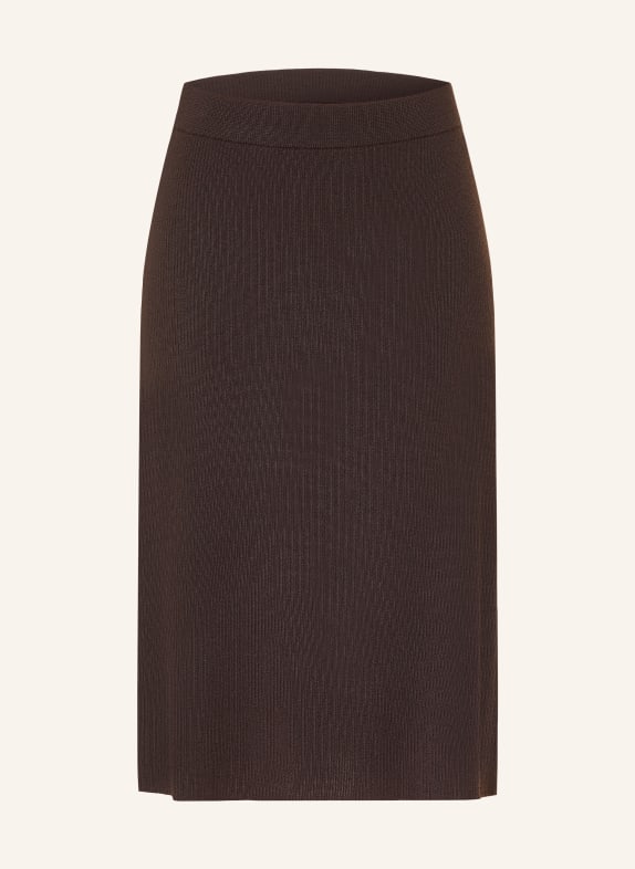 Stylein PEARLA knitted skirt made from merino wool DARK BROWN