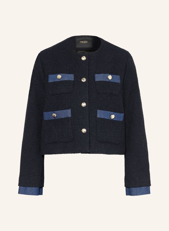 maje Kastenjacke aus Bouclé DUNKELBLAU