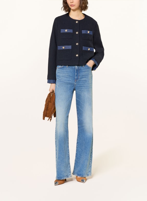 maje Kastenjacke aus Bouclé DUNKELBLAU
