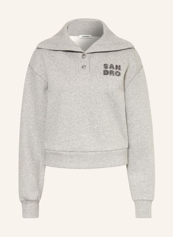 SANDRO Troyer mit Schmucksteinen GRAU