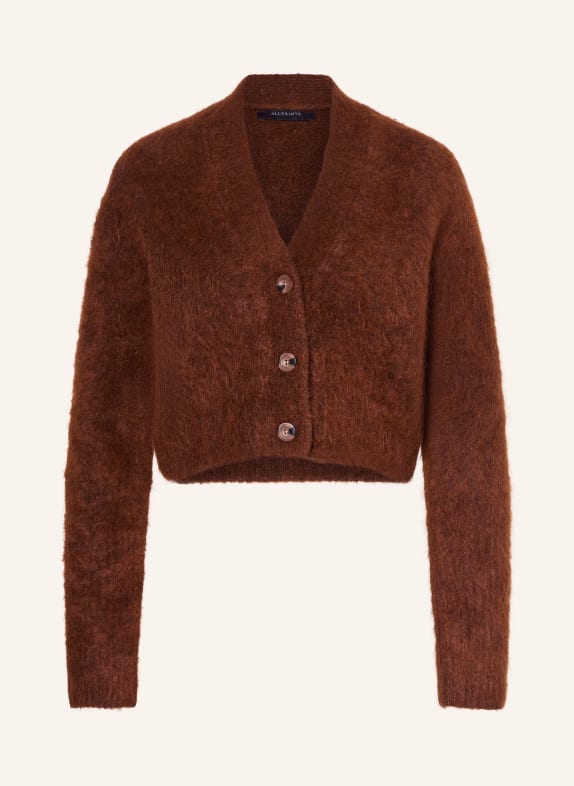 ALLSAINTS Svetr RUBI WICK s mohérem HNĚDÁ