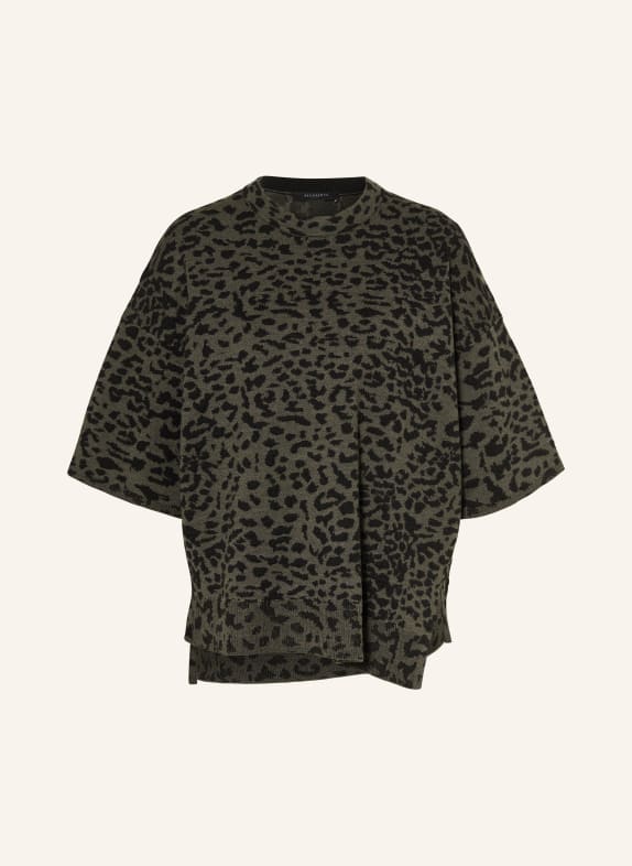 ALLSAINTS Pletené tričko LENNY TMAVĚ ZELENÁ / ČERNÁ