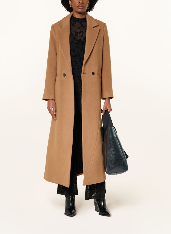 ALLSAINTS NELLIE wool coat COGNAC