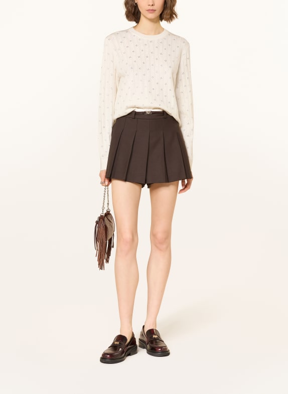 maje Pullover mit Schmucksteinen ECRU