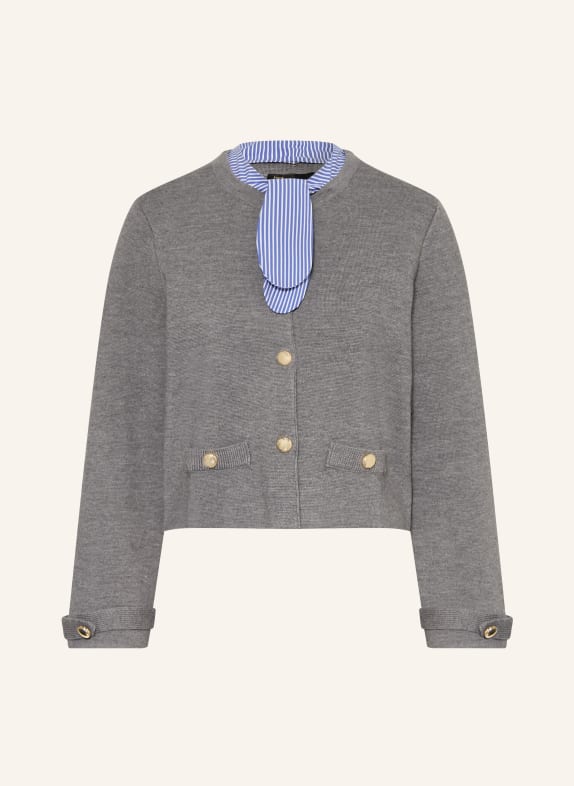 maje Strickjacke mit abnehmbarem Kragen GRAU / BLAU / WEISS