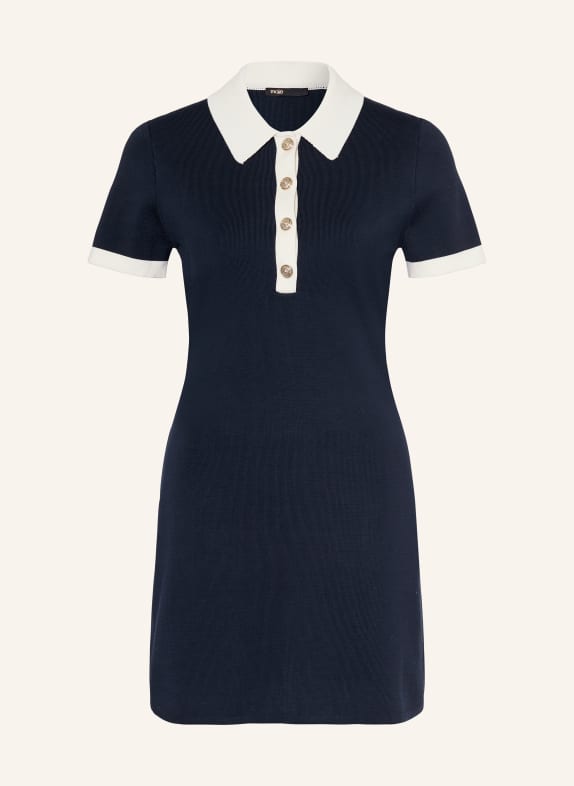 maje Strickkleid DUNKELBLAU / WEISS