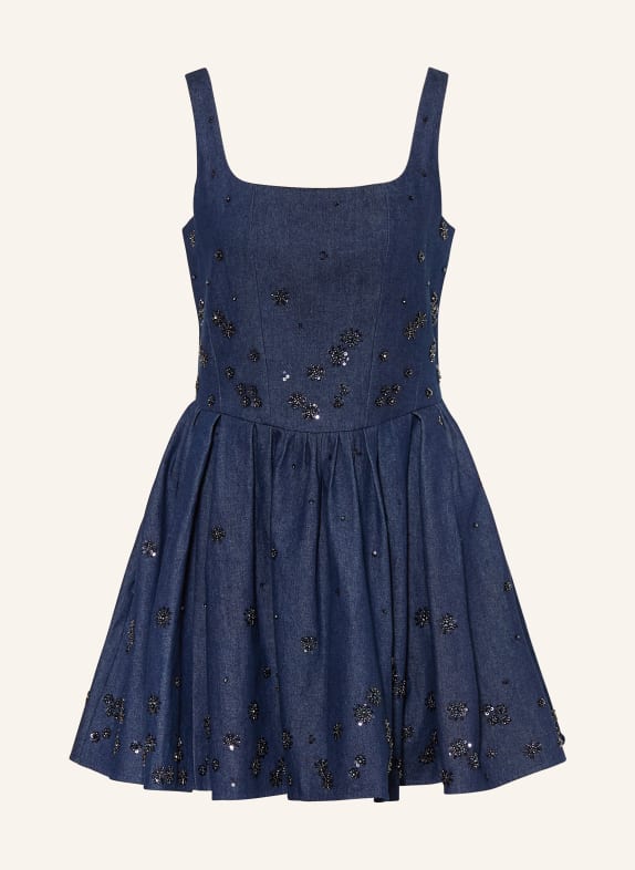 maje Jeanskleid mit Pailletten DUNKELBLAU