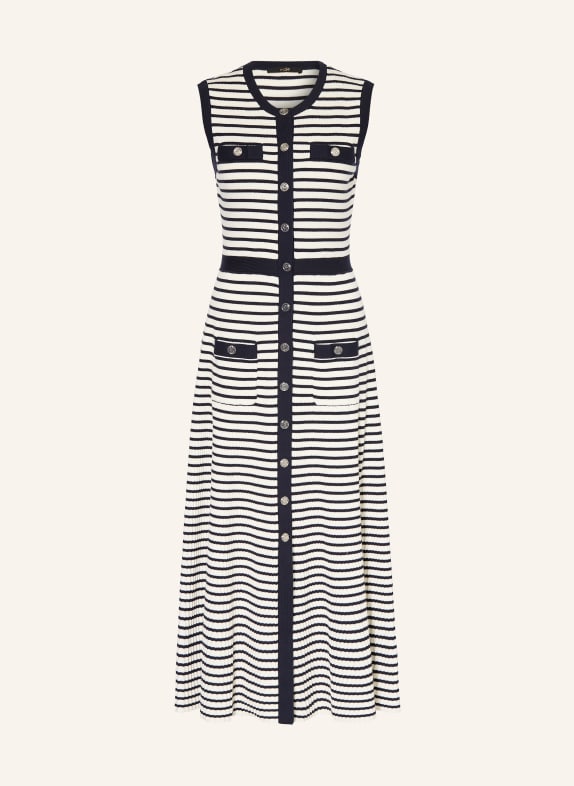 maje Strickkleid WEISS / DUNKELBLAU
