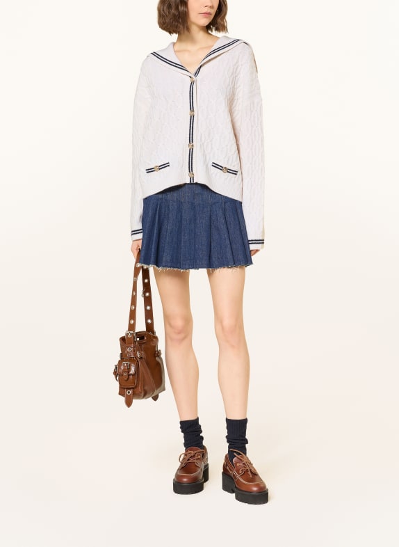 maje Strickjacke ECRU / DUNKELBLAU