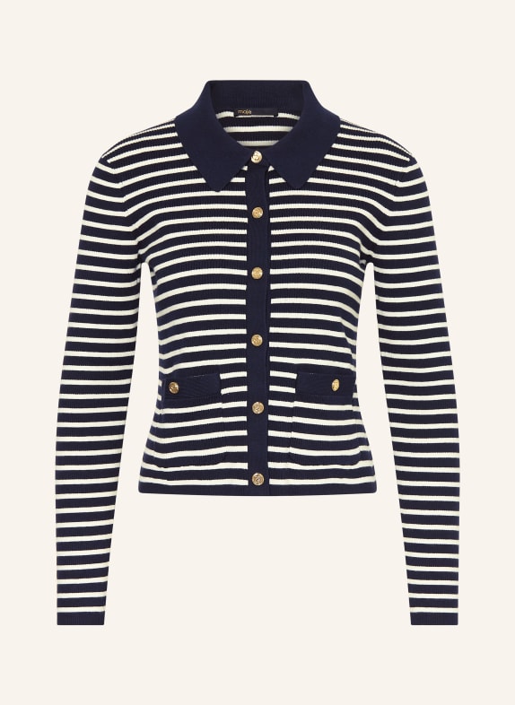 maje Strickjacke DUNKELBLAU / WEISS
