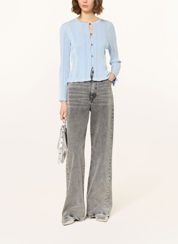 maje Set: Strickjacke und Stricktop HELLBLAU