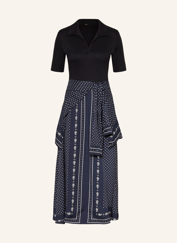 maje Kleid im Materialmix SCHWARZ / DUNKELBLAU / WEISS