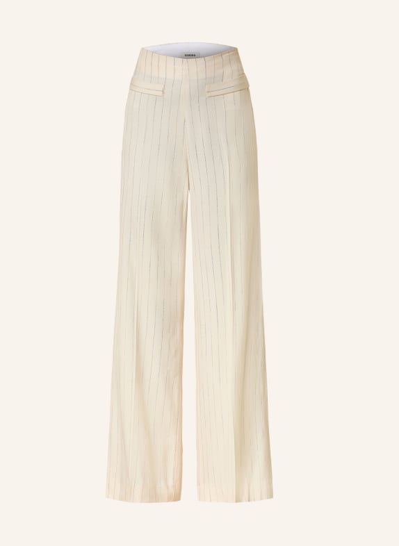 SANDRO Marlenehose mit Glitzergarn ECRU