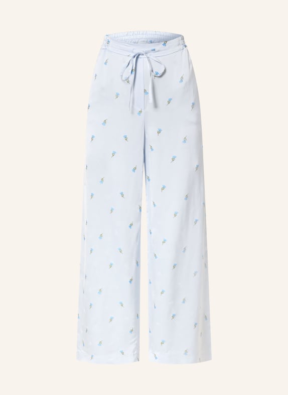 CLAUDIE PIERLOT Marlenehose aus Satin HELLBLAU / GRÜN / BLAU